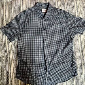 Goodfellow and Co Navy and lt blue short sleeve button down mens shirt sz I